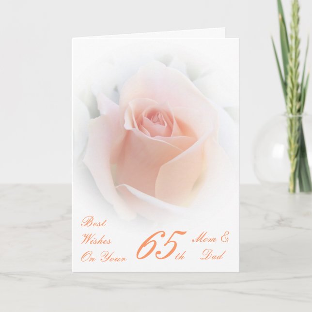 Rose Personalisiert 65. Hochzeitstag Karte (Vorderseite)