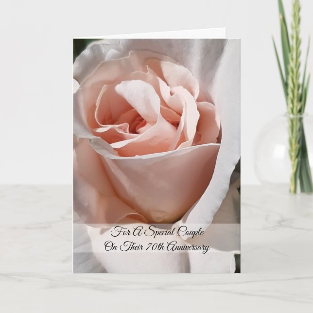 Rose Personalisiert 70. Hochzeitstag Karte (Vorderseite)