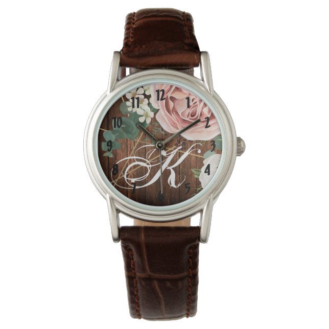 Rose personalisierter Armbanduhr Geometrischer Gar (Vorderseite)