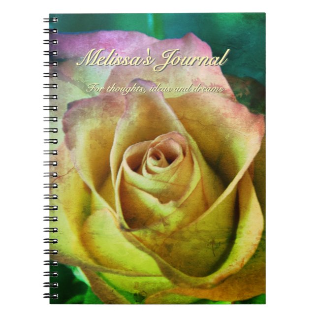 Rose Personalizable Journal oder Notebook Notizblock (Vorderseite)