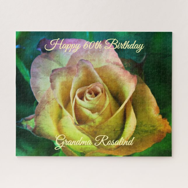Rose Personalizable Message Jigsaw Puzzle (Horizontal)