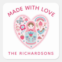 Rose Personnalisé Fabriqué Avec Sticker Carré Amou