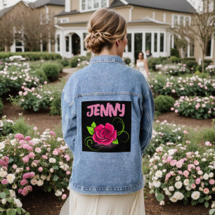 ROSE PERSONNALISÉ jean Denim Veste