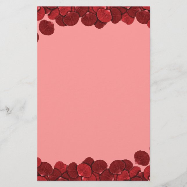 Rose Petal Border Stationary Briefpapier (Vorderseite)