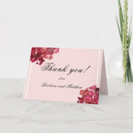 Rose Petal Pink Romantische Hochzeit Dankeschön Ka Dankeskarte