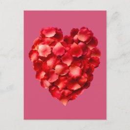 Rose Petalherz Postkarte
