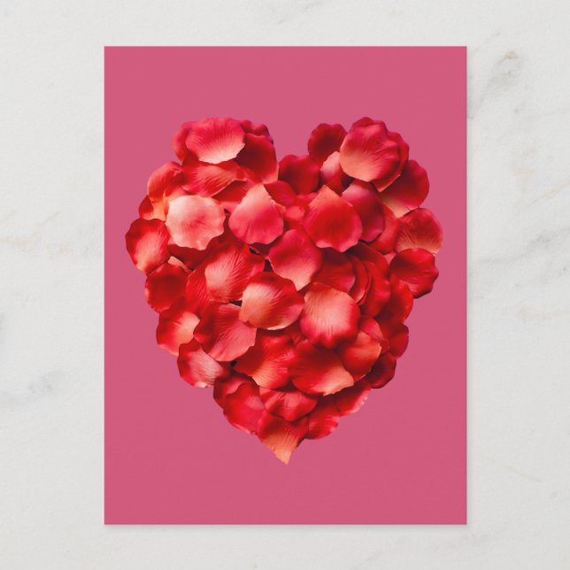Rose Petalherz Postkarte (Vorderseite)