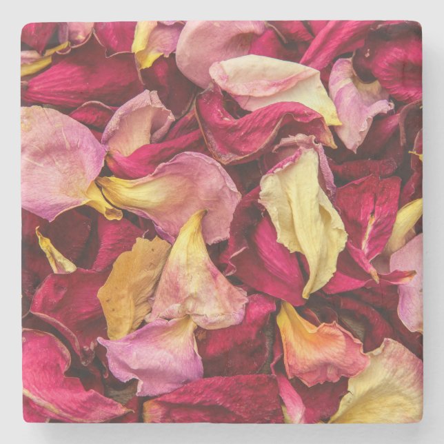 Rose Petals Steinuntersetzer (Vorderseite)