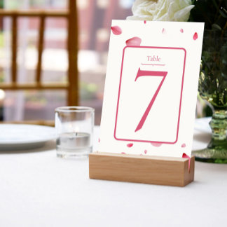 Rose Petals Watercolor Floral Tischnummer