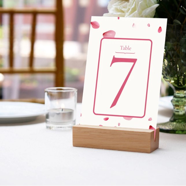 Rose Petals Watercolor Floral Tischnummer (Rose Petals Watercolor Table Number)