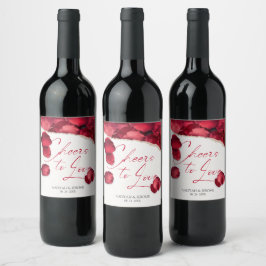 Rose Petals Wedding Wine Lable Weinetikett
