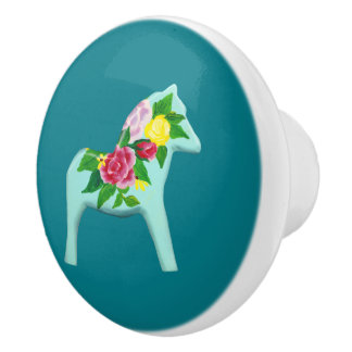 Rose Pferd Keramik Knob Keramikknauf