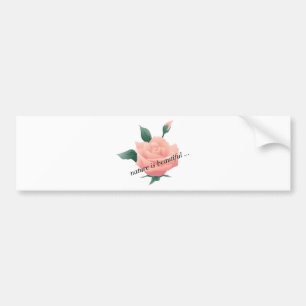 Rose (Pfirsich) - Schöne Natur Autoaufkleber