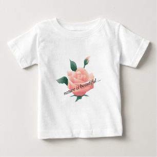 Rose (Pfirsich) - Schöne Natur Baby T-shirt