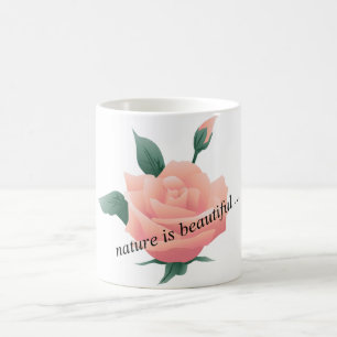 Rose (Pfirsich) - Schöne Natur Kaffeetasse
