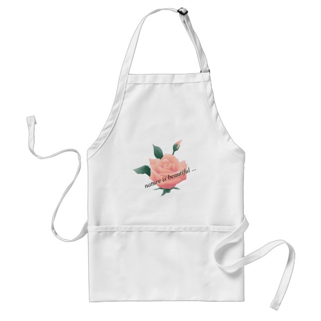 Rose (Pfirsich) - Schöne Natur Schürze (Vorne)