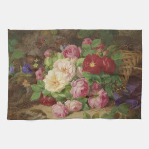 Rose Piece im Waldboden mit Schmetterlingen Geschirrtuch