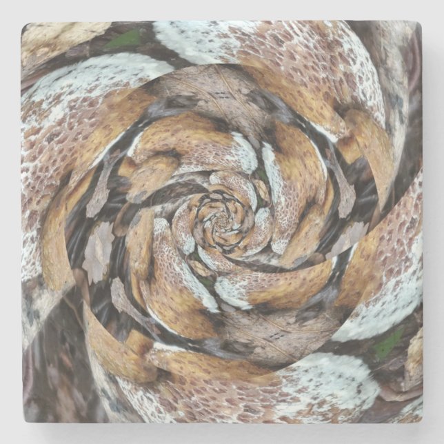 Rose-Pilz-Untersetzer Steinuntersetzer (Vorderseite)