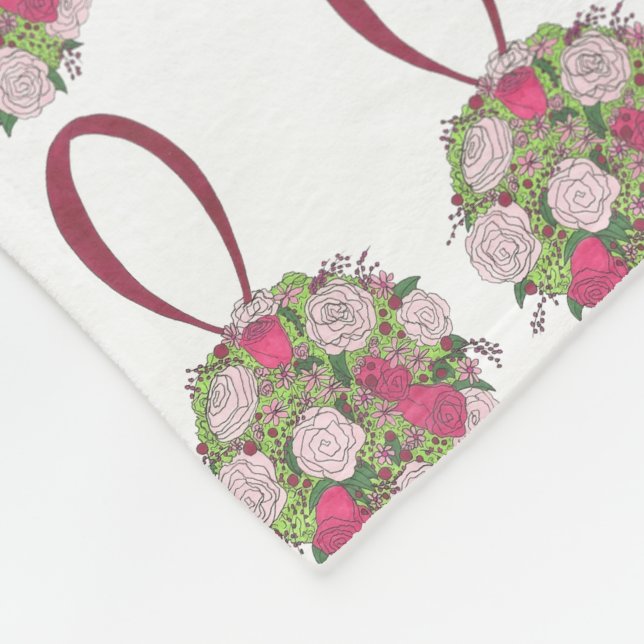Rose Pink Blume Bouquet Wedding Bridesmaid Fleecedecke (Ecke)