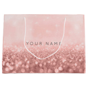 Rose Pink Blush Glitzer Hochzeit Bridal Große Geschenktüte