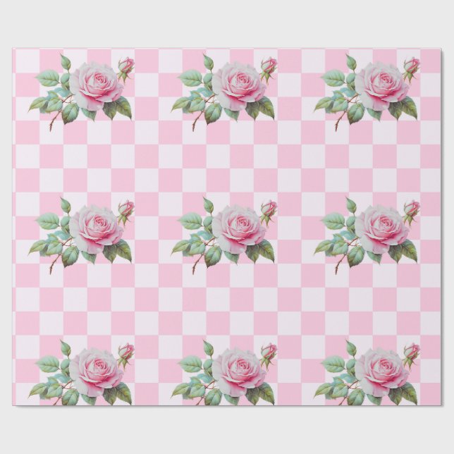 Rose Pink Blütenpapier Geschenkpapier (Flach)