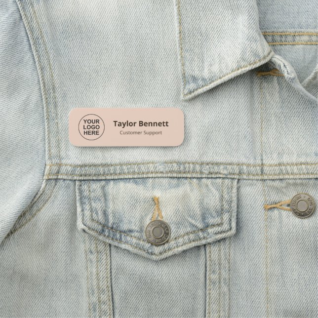 Rose Pink Custom Employee Classic Name Tag Namensschild (Beispiel)