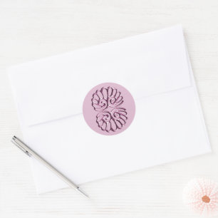 Rose Pink Damask Hochzeit Runder Aufkleber