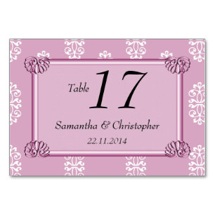 Rose Pink Damask Hochzeit Tischnummer