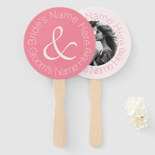 Rose Pink Elegante Braut und Groom Foto Hochzeit Fächer