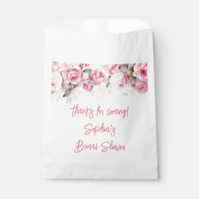 Rose Pink Flowers Floral Shower Favors Geschenktütchen (Vorderseite)