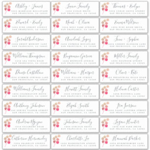 Rose Pink Foliing Mariage Étiquette de adresse inv