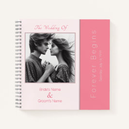 Rose Pink Forever Beginnt Foto Hochzeit Gästebuch Notizbuch