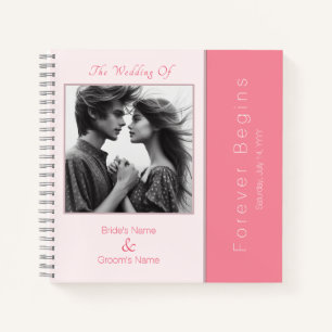 Rose Pink Forever Beginnt Foto Modernes Gästebuch Notizbuch