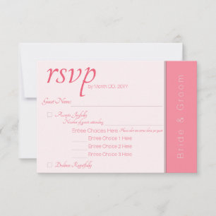 Rose Pink Forever fängt einfach an, eine elegante  RSVP Karte