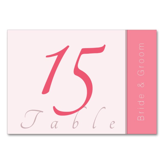 Rose Pink Forever fängt einfach an, eine elegante  Tischnummer (Vorderseite)