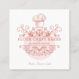 Rose Pink Frame Bakery Baker's Logo Carte de visit