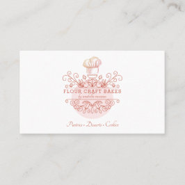 Rose Pink Frame Bakery Baker's Logo Carte de visit