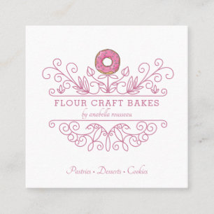 Rose Pink Frame Bakery Baker's Logo Carte de visit