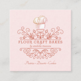 Rose Pink Frame Bakery Baker's Logo Carte de visit