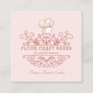 Rose Pink Frame Bakery Baker's Logo Carte de visit
