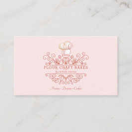 Rose Pink Frame Bakery Baker's Logo Carte de visit