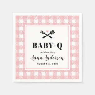 Rose Pink Gingham Kariert Baby Q Dusche Serviette