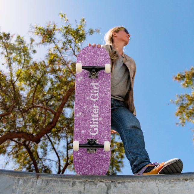 Rose Pink Glitzer Girl Zeig deinen Glamouren spark Skateboard (Außenbereich 1)