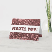 Rose Pink Glitzer Mazel Tov Herzlichen Glückwunsch