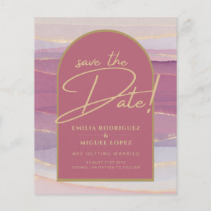 Rose Pink Gold Arch Marble Wedding SAVE DATES   Flyer