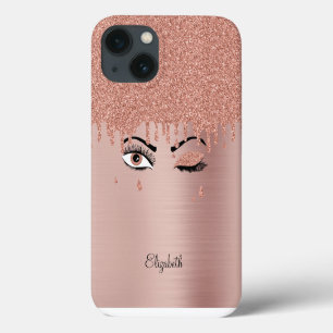 Rose Pink Gold Eyelashes Case-Mate iPhone Hülle