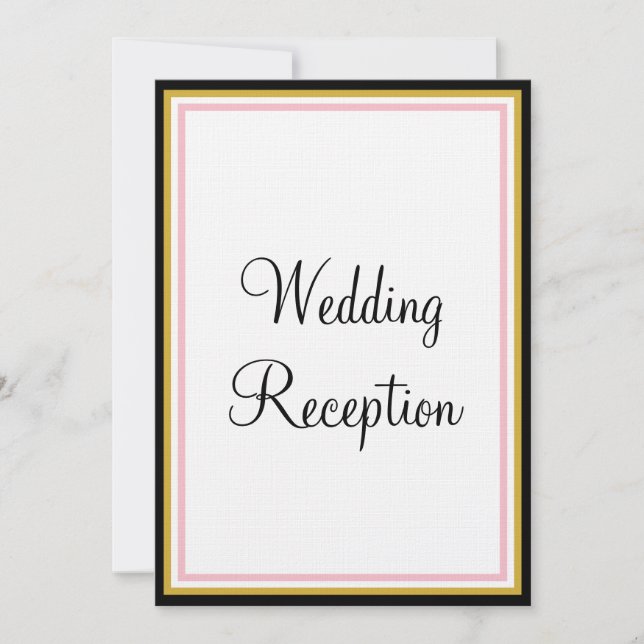 Rose Pink Gold Monogramm Hochzeitsempfang Einladung (Vorderseite)
