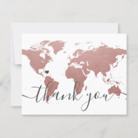 Rose Pink Gold Weltkarte und Hochzeitsslima Foto