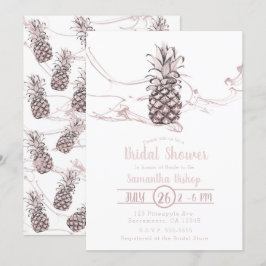 Rose Pink Juicy Ananas Sommer Brautparty Einladung