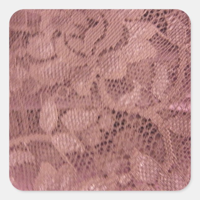 Rose Pink Lace Quadratischer Aufkleber (Vorderseite)